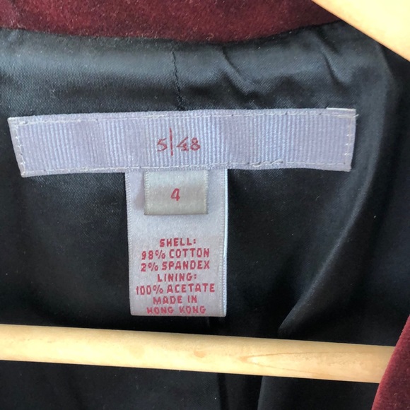 SAKS FIFTH AVENUE vintage 5/48 red velvet coat gorgeous glamorous size 4 - Picture 9 of 17